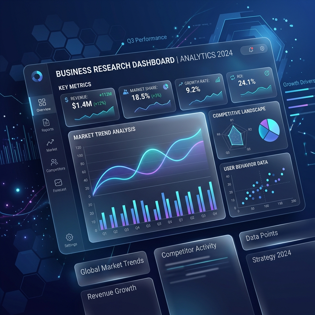 Strategic Research Dashboard abstract visual